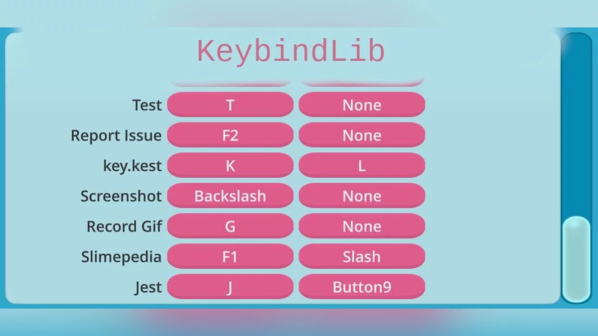 Slime Rancher — KeybindLib (Core Mod) - сочетания клавиш