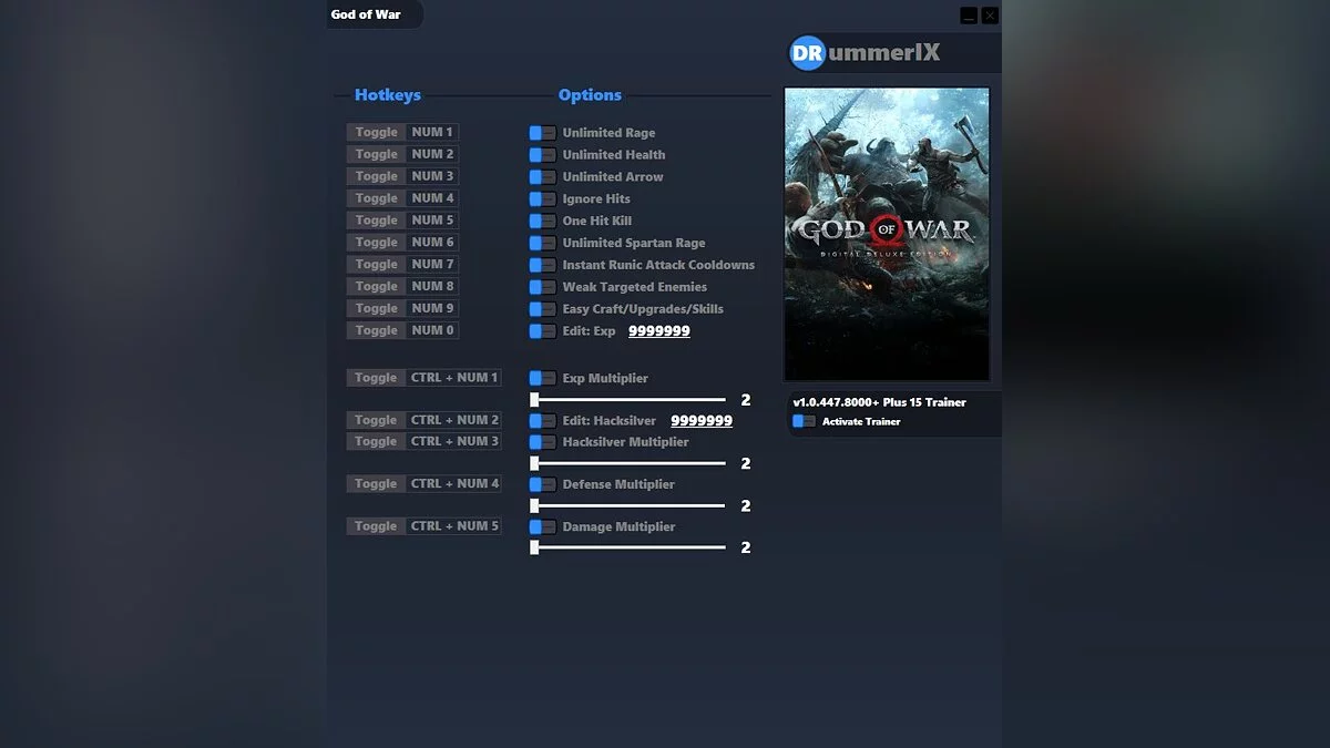 God of War — Трейнер (+15) [Game Version: v1.0.447.8000+][Fix]