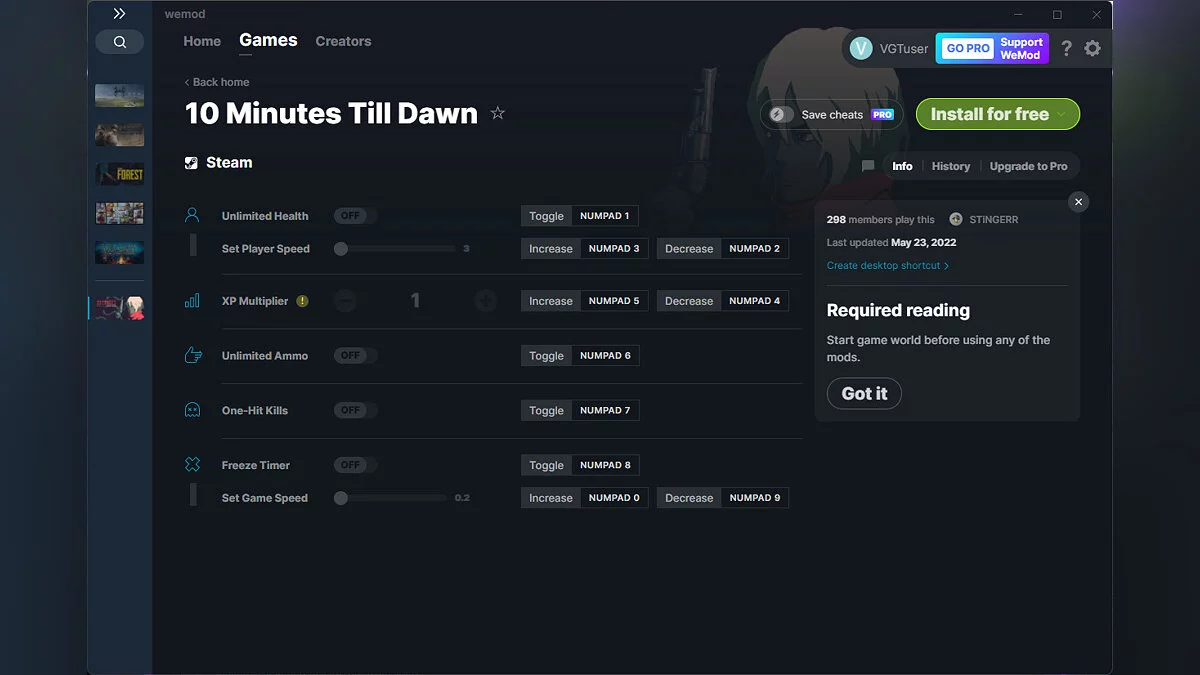 10 Minutes Till Dawn — Трейнер (+7) от 23.05.2022 [WeMod]