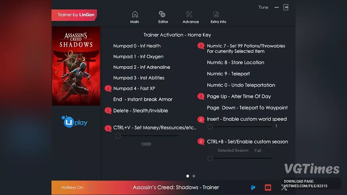 Assassin's Creed Shadows — Трейнер (+15) [1.0.2 Fixed 2]