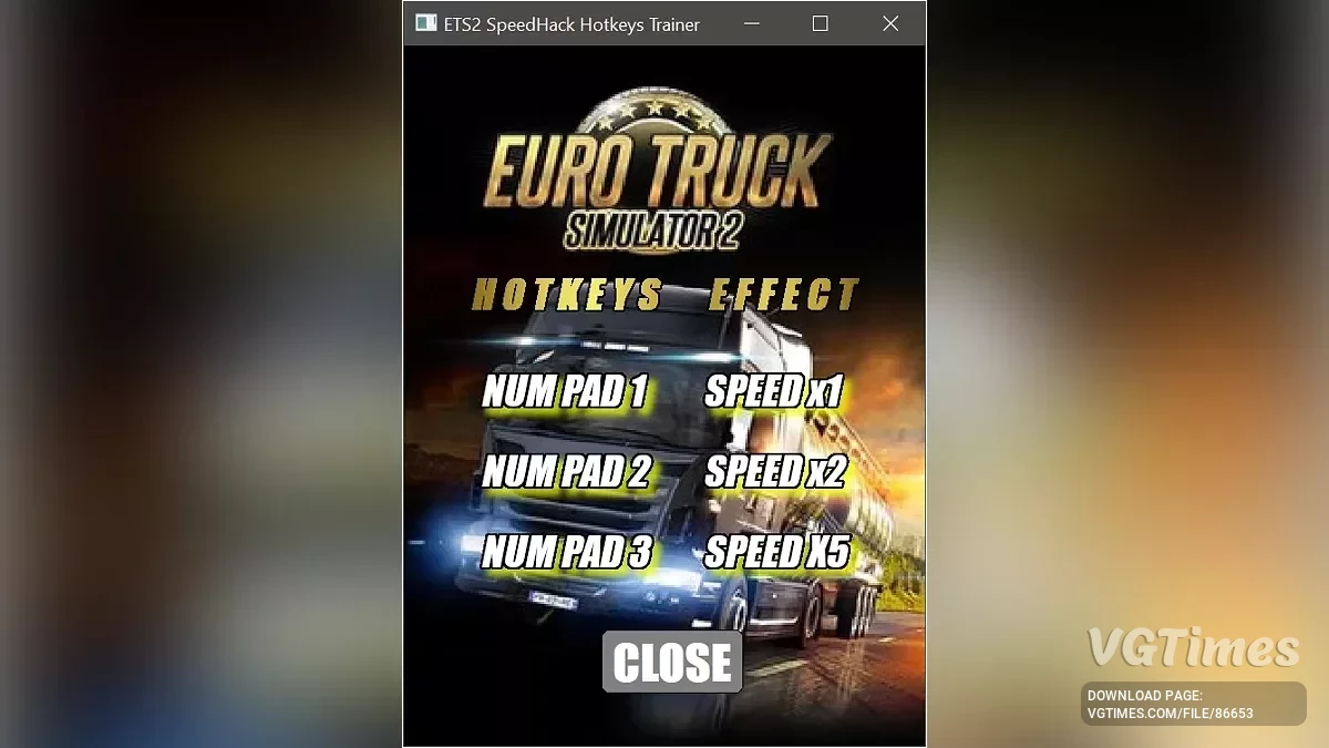 Euro Truck Simulator 2 — Трейнер (+1) [1.0]