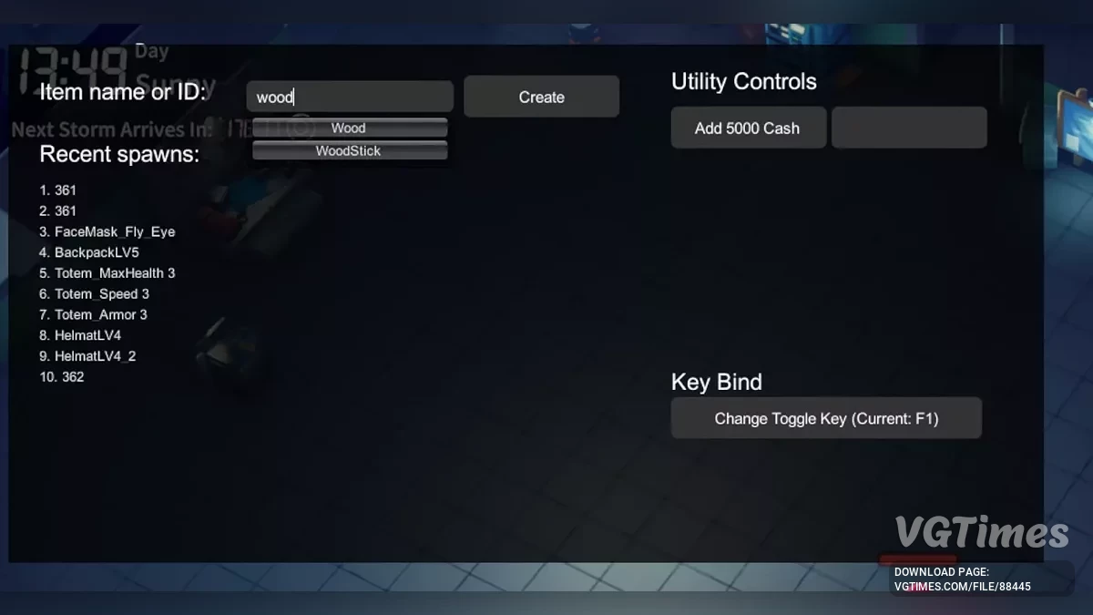 Escape from Duckov — Читерское меню