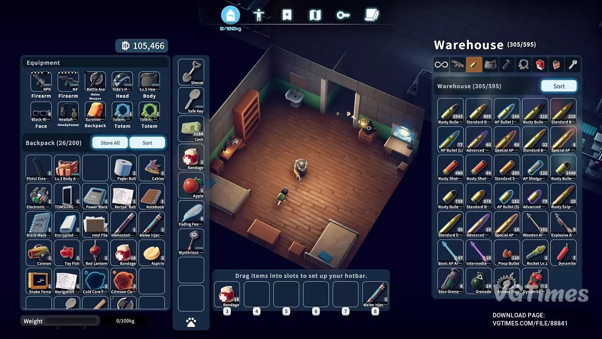 Escape from Duckov — Увеличенный инвентарь питомца